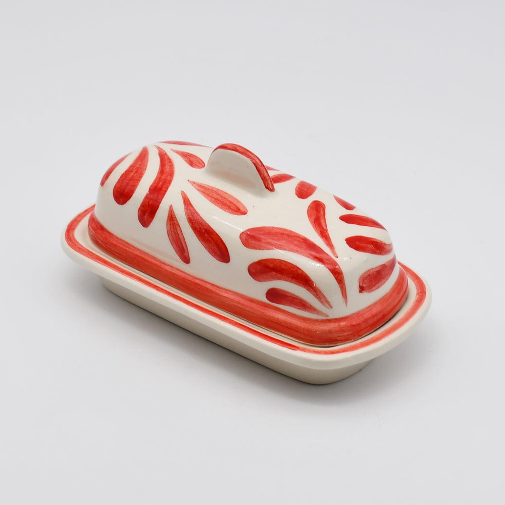 Andorinha I Ceramic Butter Dish - Red