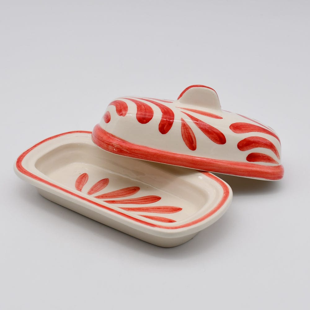 Andorinha I Ceramic Butter Dish - Red