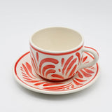 Andorinha I Large Ceramic Cup and Saucer - Red