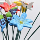 Artificial Flowers and Butterflies in Ceramic