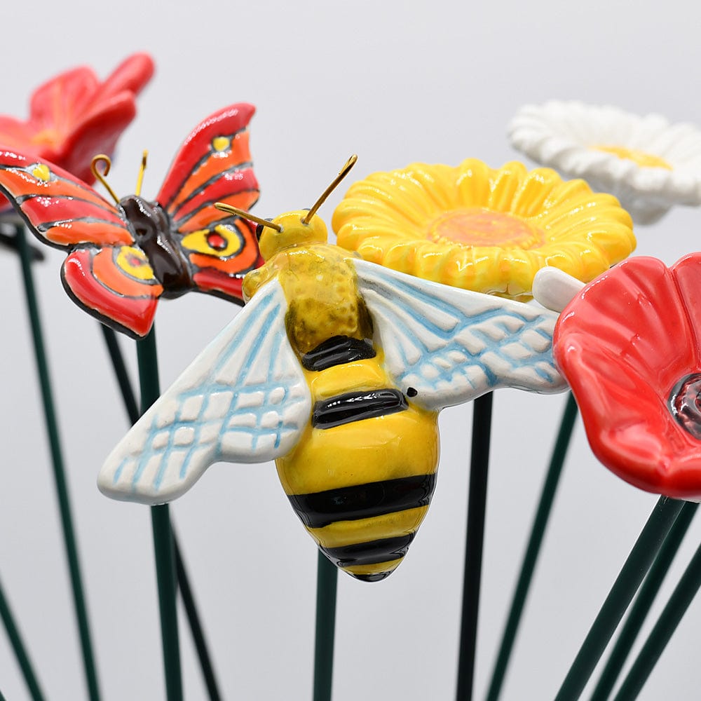 Artificial Flowers and Butterflies in Ceramic