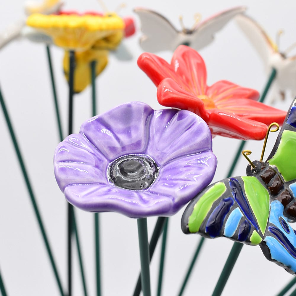 Artificial Flowers and Butterflies in Ceramic