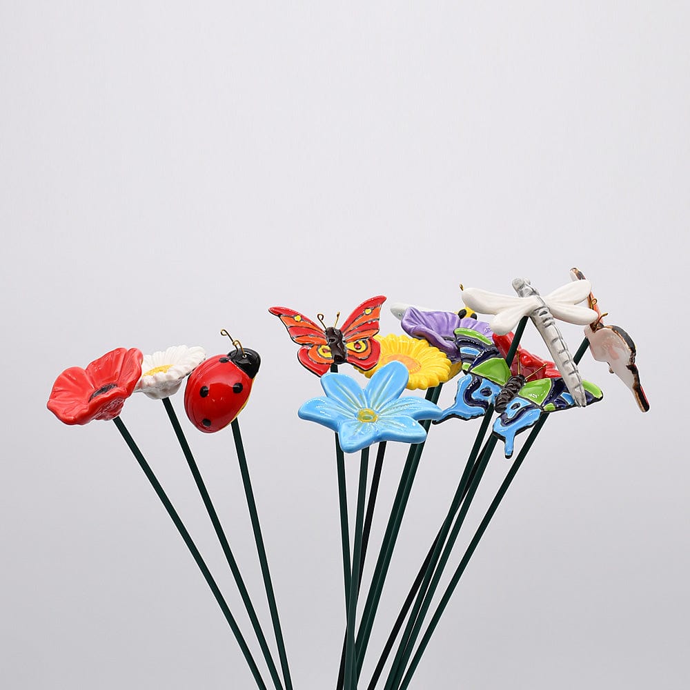 Artificial Flowers and Butterflies in Ceramic