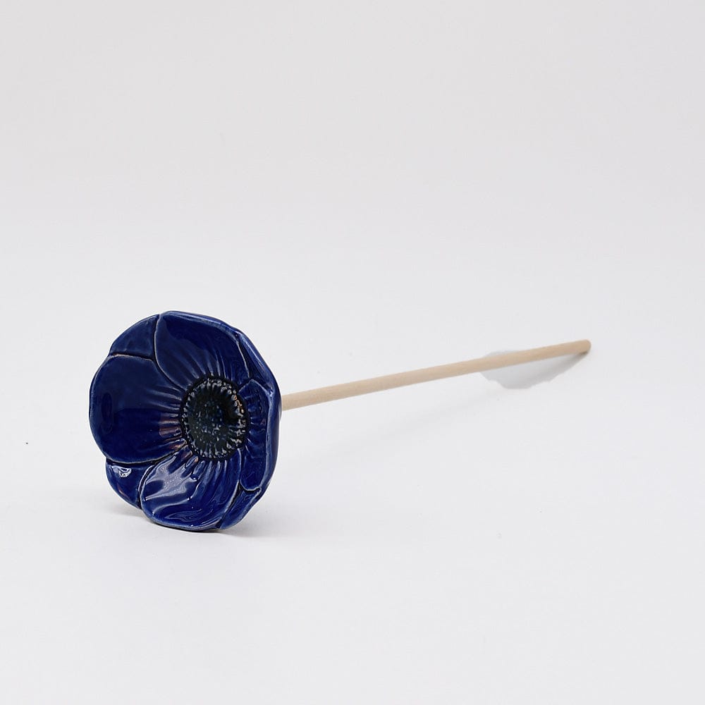 Artificial Poppies in Ceramic Blue