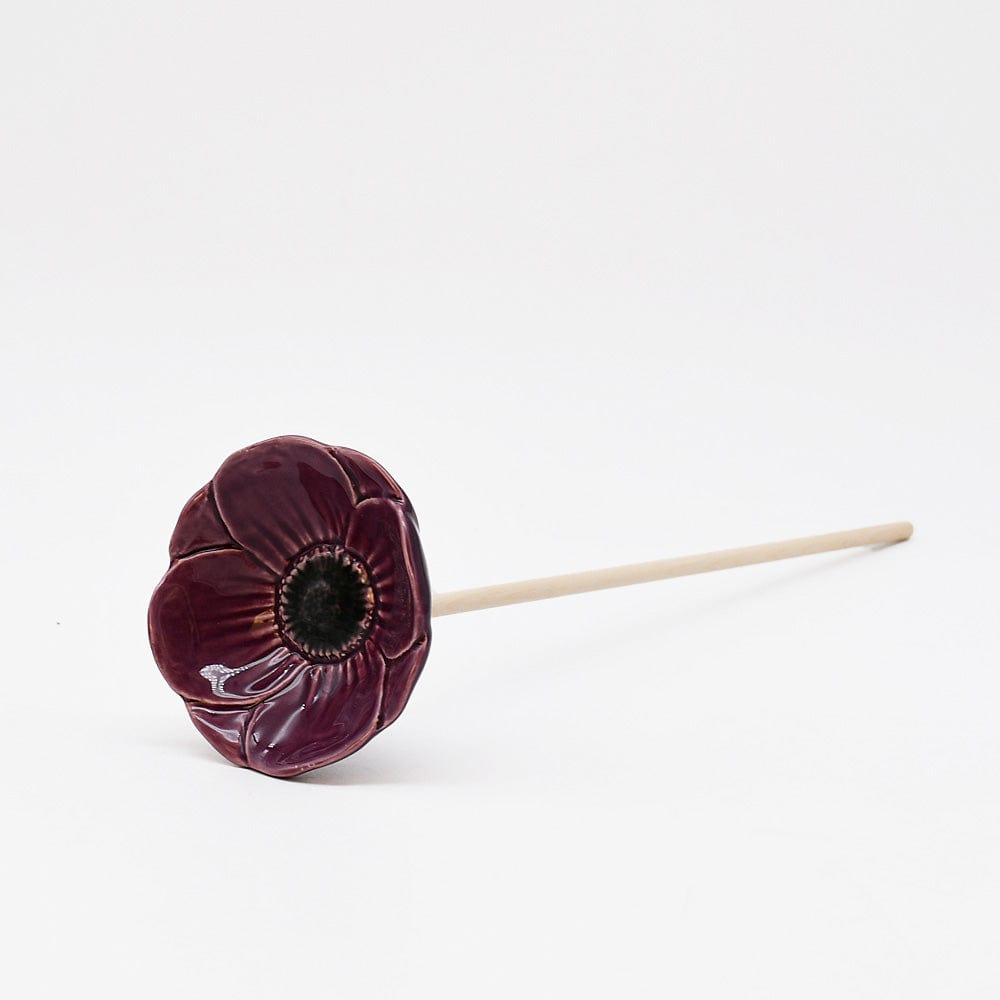 Artificial Poppies in Ceramic Purple