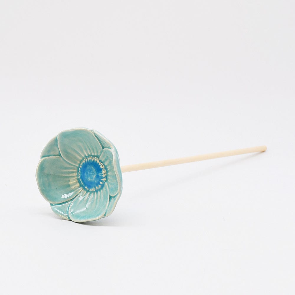 Artificial Poppies in Ceramic Turquoise