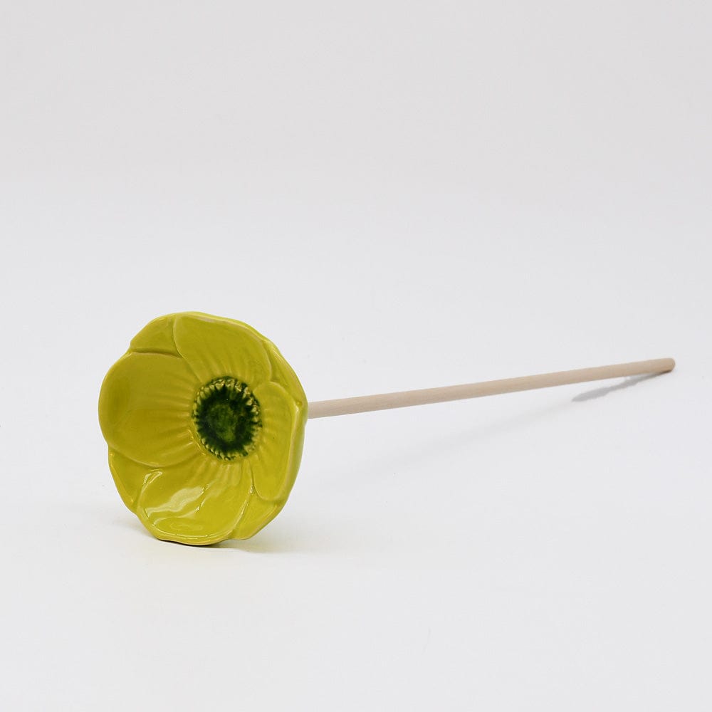 Artificial Poppies in Ceramic Yellow