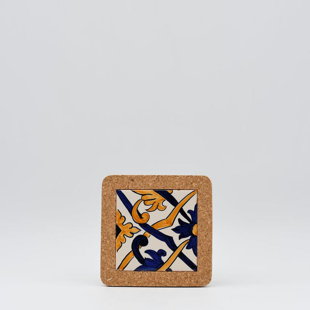 Azulejo I Ceramic and Cork Trivet - 5.9"