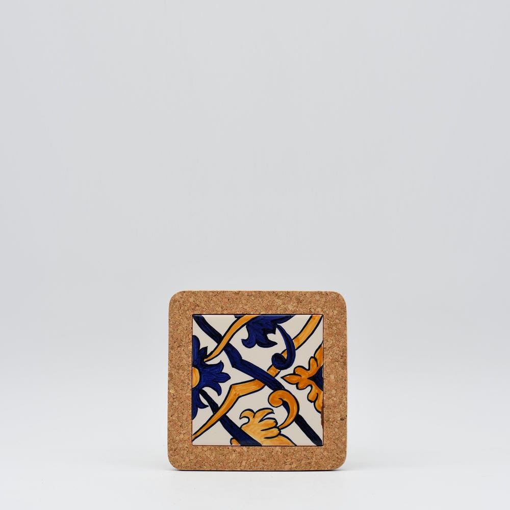 Azulejo I Ceramic and Cork Trivet - 5.9"