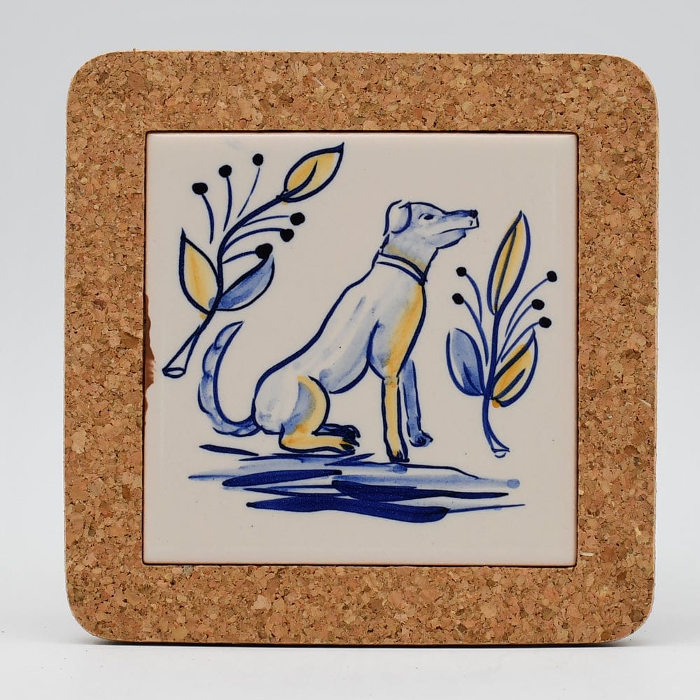 Azulejo I Ceramic and Cork Trivet - 5.9" Pattern #1