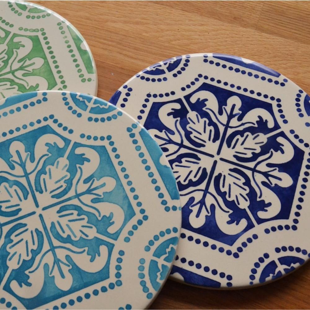 Azulejo I Ceramic and Cork Trivet