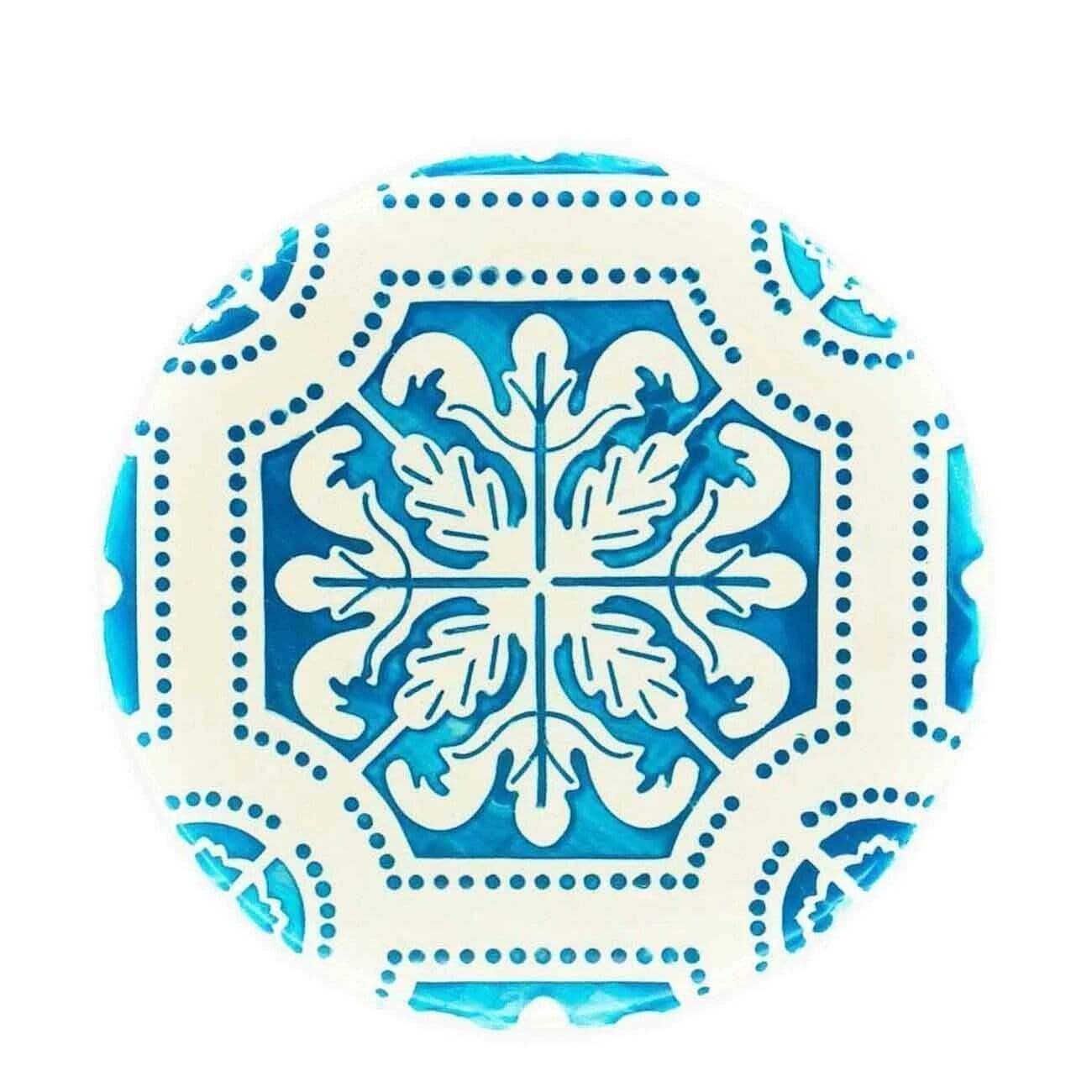 Azulejo I Ceramic and Cork Trivet Turquoise