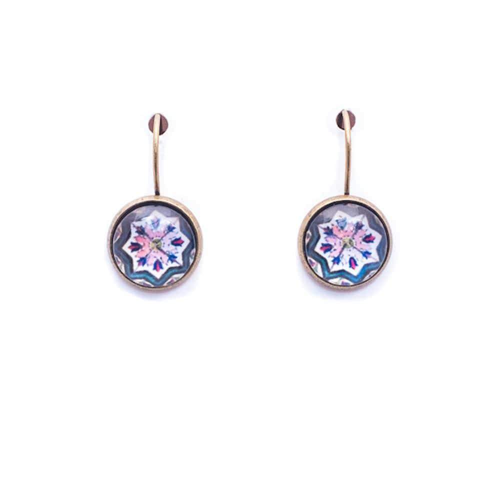 Azulejo I Metal and glass Earrings