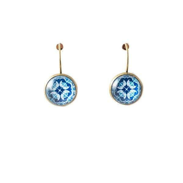 Azulejo I Metal and glass Earrings