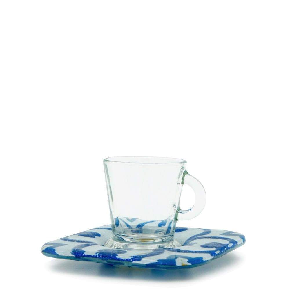 Azulejos | Fused Glass Cup and Saucer