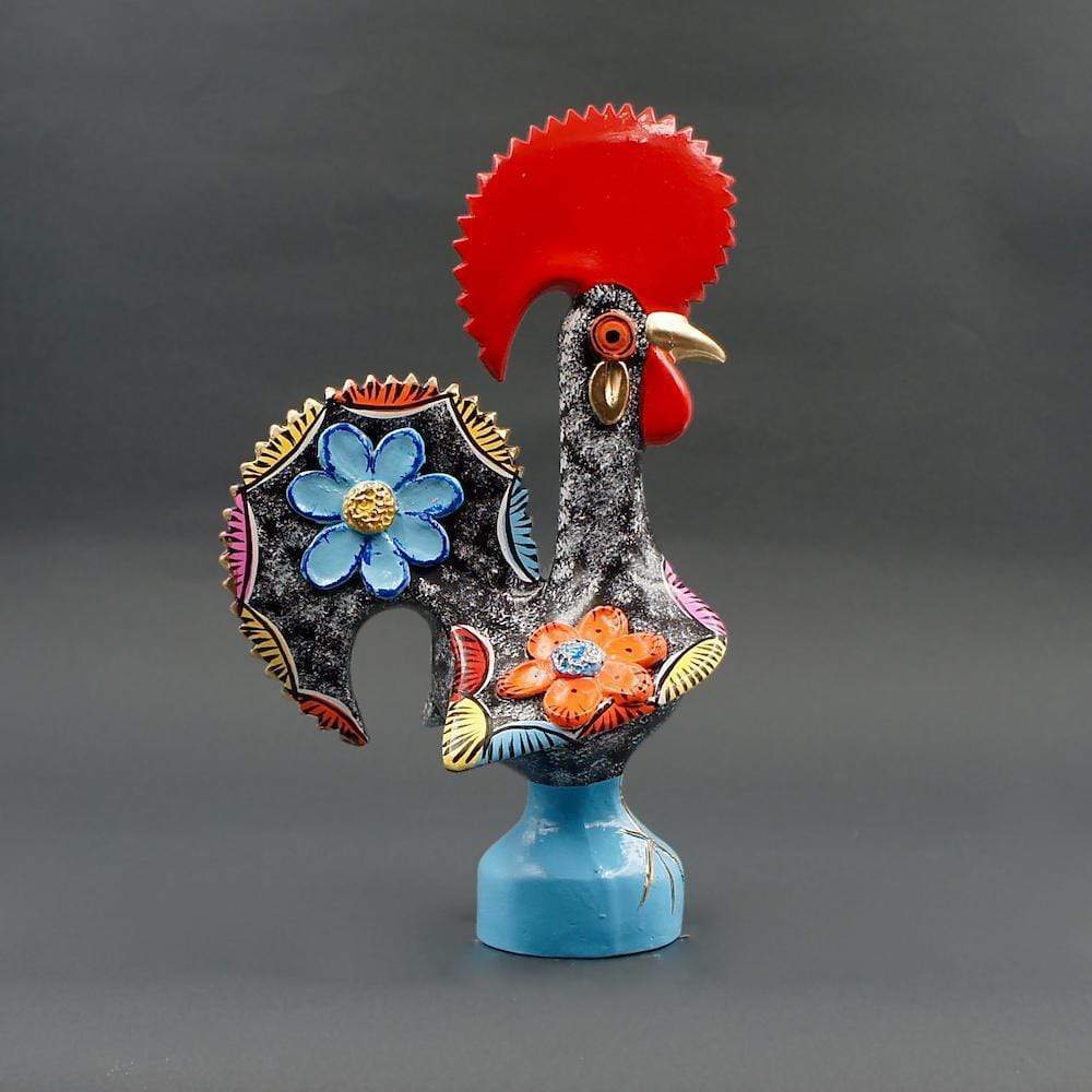 Barcelos Rooster by Prazeres Côta 10" - Black