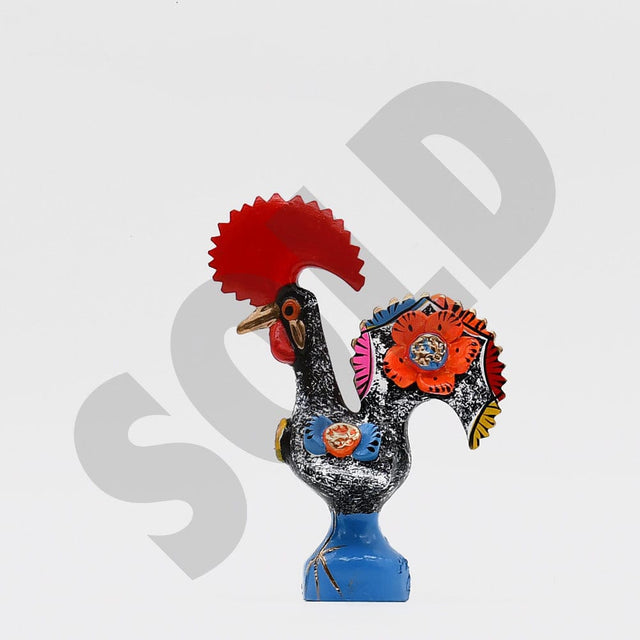 Barcelos Rooster by Prazeres Côta 10" - Black