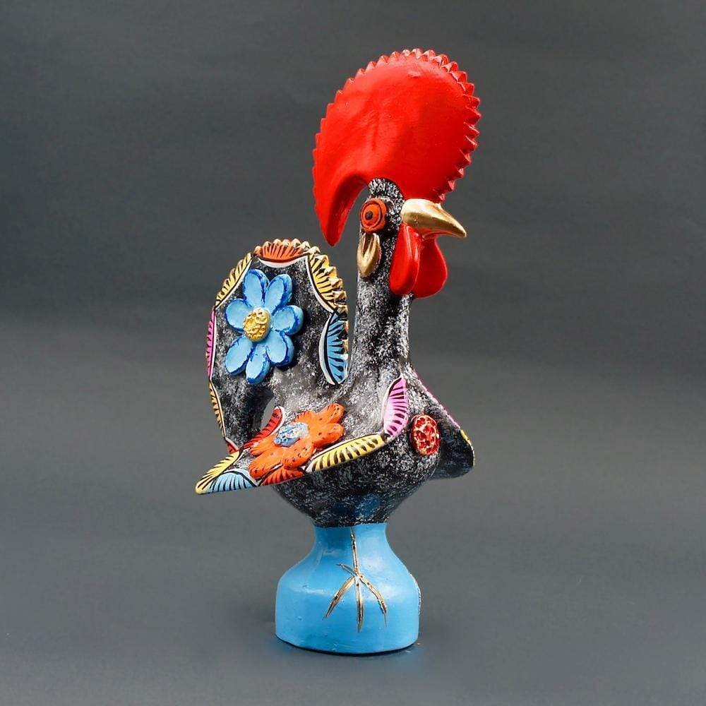 Barcelos Rooster by Prazeres Côta 10" - Black