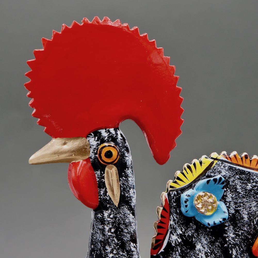 Barcelos Rooster by Prazeres Côta 10" - Black