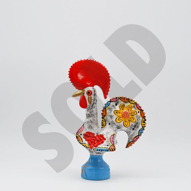 Barcelos Rooster by Prazeres Côta 10" - White