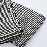 Black & White Striped Handmade Rug 79x55"