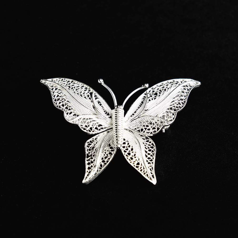 Borboleta I Silver Filigree Brooch