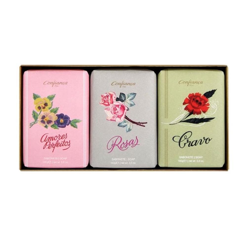 Box of 3 Flower scented Bar Soaps