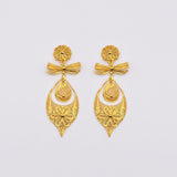 Brincos À Princesa I Gold-plated Silver Filigree Earrings - 3.5"