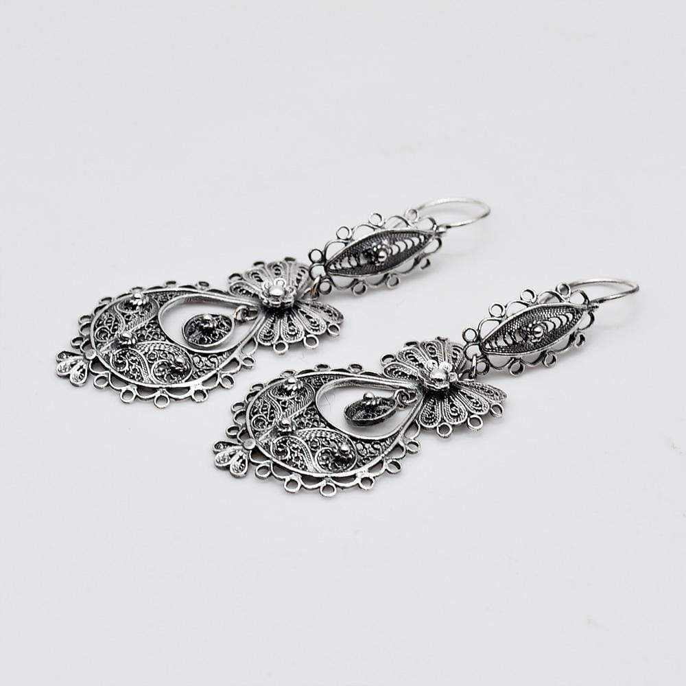Brincos À Princesa I Silver Filigree Earrings - 2.2''