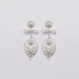 Brincos À Princesa I Silver Filigree Earrings - 3.5"