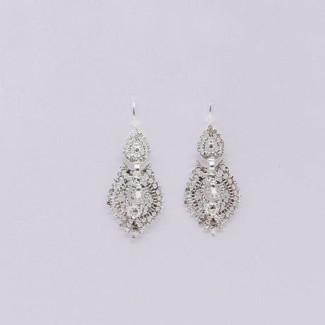 Brincos À Rainha I Silver Filigree Earrings - 1.4''