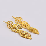 Brincos À Rei I Gold-plated Silver Filigree Earrings - 2.4"