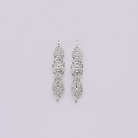 Brincos À Rei I Silver Filigree Earrings - 2.4"