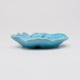 Cabbage Leaf-shaped Ceramic Bread Plate - Blue