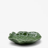 Cabbage Leaf-shaped Ceramic Bread Plate - Green