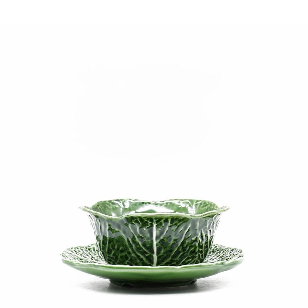 Cabbage-shaped Ceramic Bowl & Plate