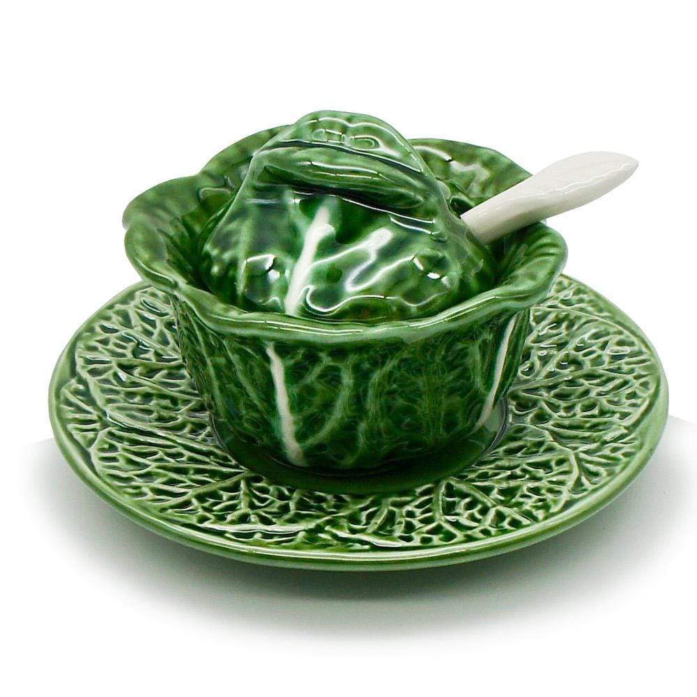 Cabbage-shaped Ceramic Mustard Pot
