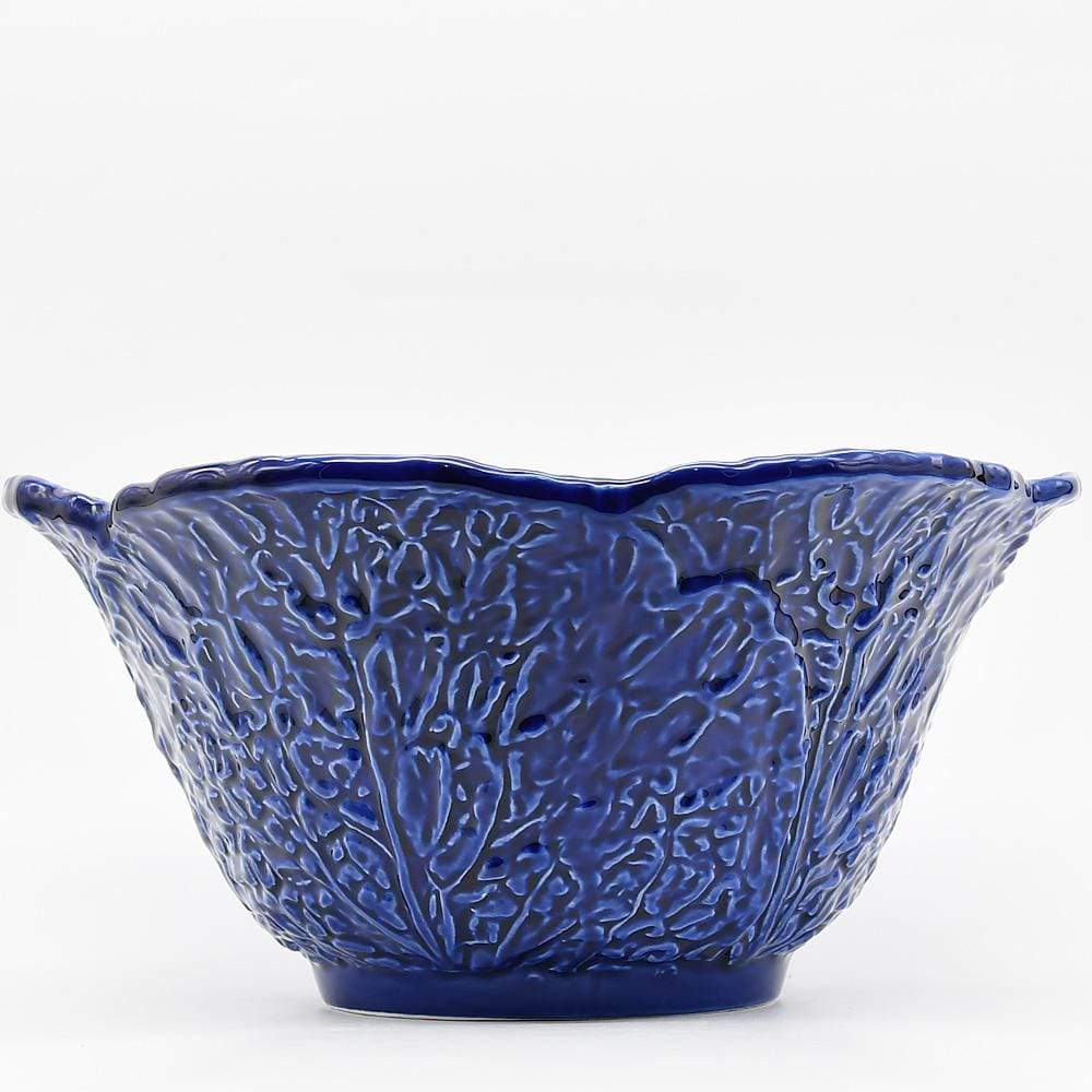 Cabbage-shaped Ceramic Salad Bowl - Blue