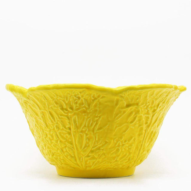 Cabbage-shaped Ceramic Salad Bowl - Yellow