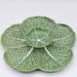 Cabbage-shaped Ceramic Serving Plate - Green