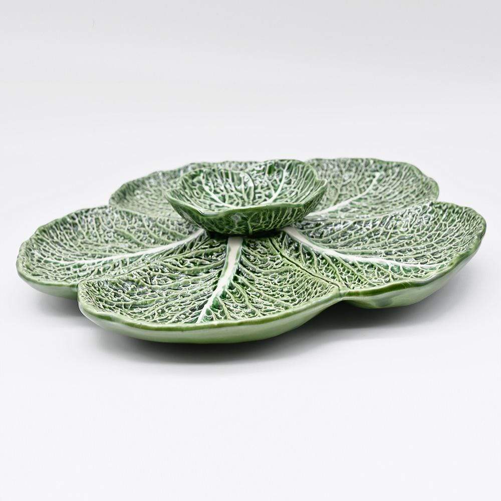 Cabbage-shaped Ceramic Serving Plate - Green