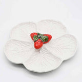 Cabbage-shaped Ceramic Serving Plate - White