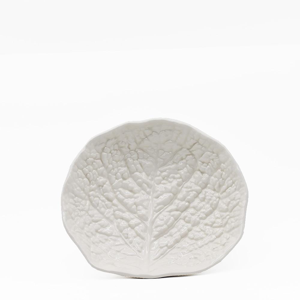 Cabbage-shaped Ceramic Soup Plate - White