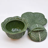 Cabbage-shaped Ceramic Tureen - 10.6''