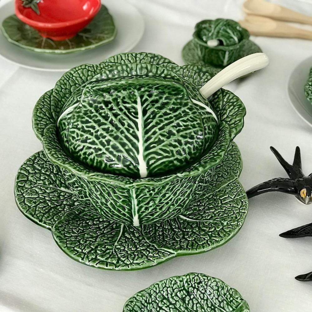 Cabbage-shaped Ceramic Tureen - 10.6''
