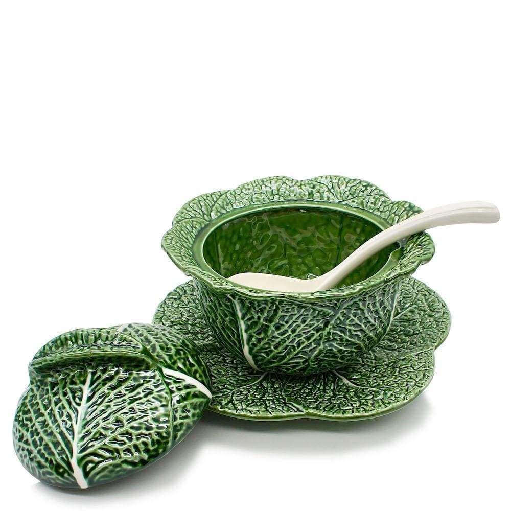 Cabbage-shaped Ceramic Tureen - 7.9''