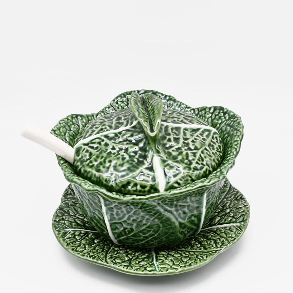 Cabbage-shaped Ceramic Tureen - 7.9''