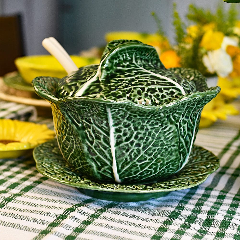 Cabbage-shaped Ceramic Tureen - 7.9''