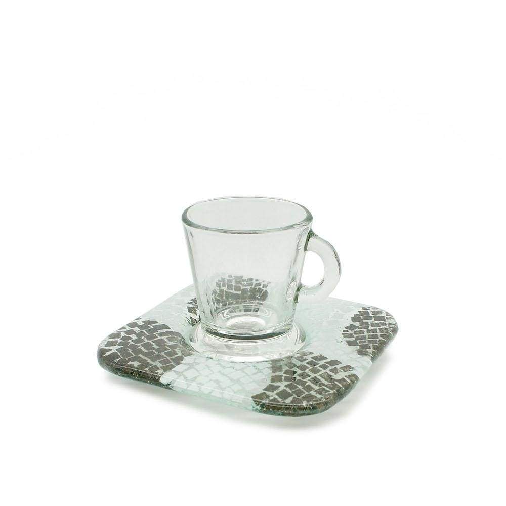 Calçada | Fused Glass Cup and Saucer