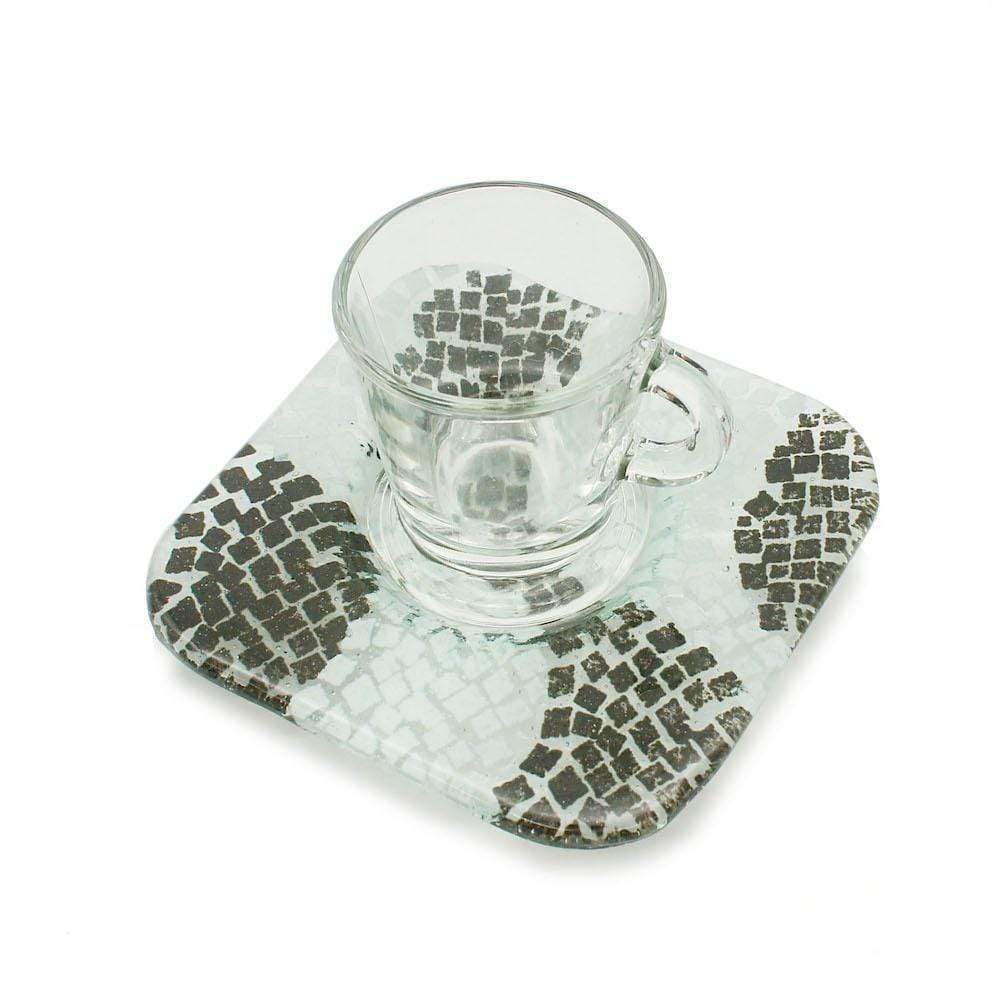 Calçada | Fused Glass Cup and Saucer